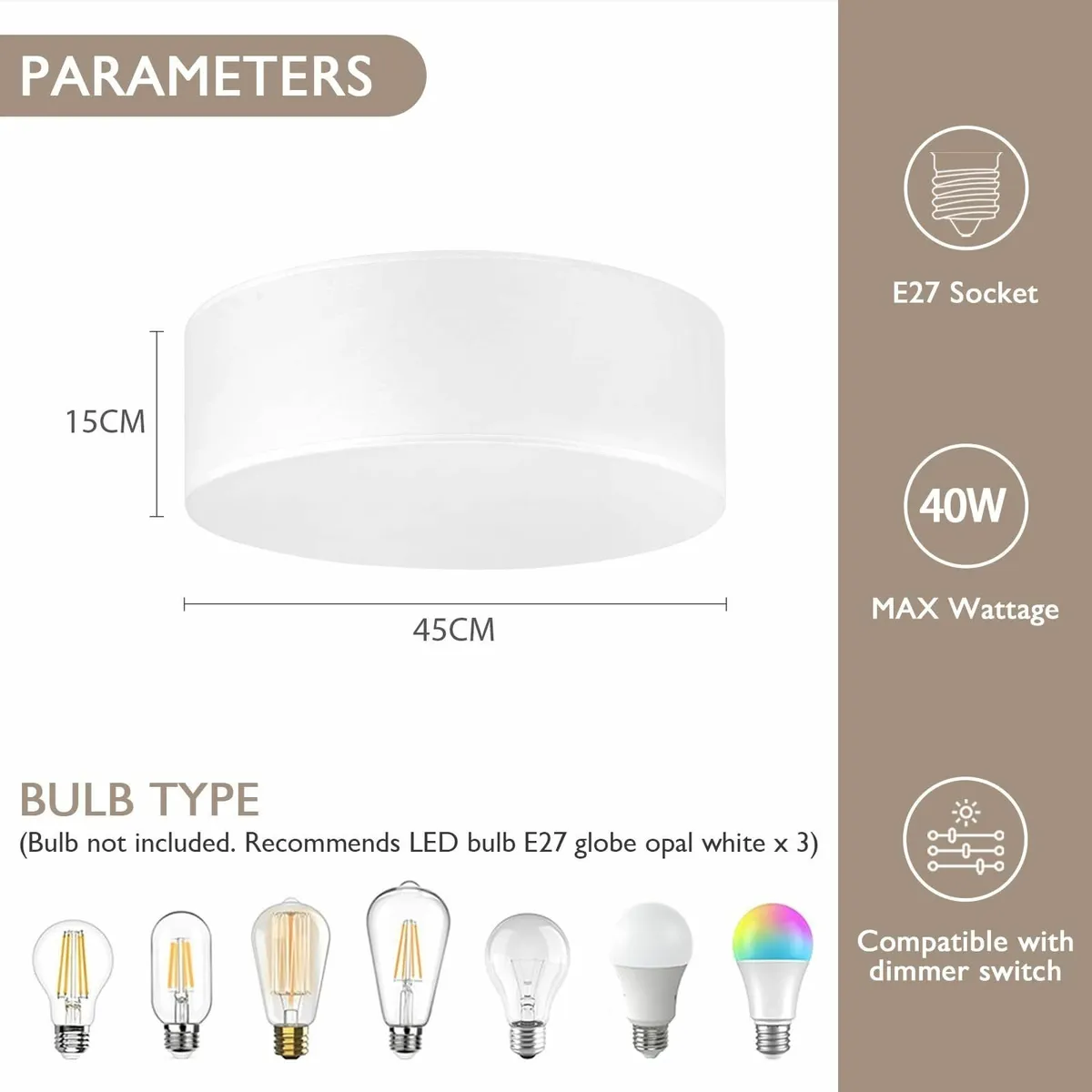 18-Inch Large Flush Mount Ceiling Light Fixture - Image 2