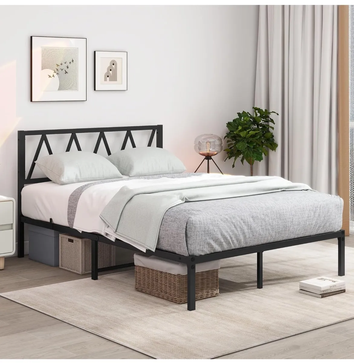 Double Bed Frame with Storage - Image 1