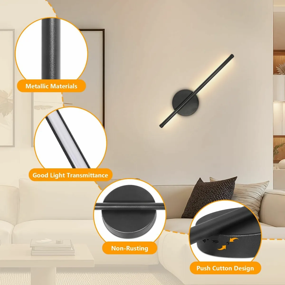 Rechargeable Wall Lights Battery Operated 3 Color - Image 3