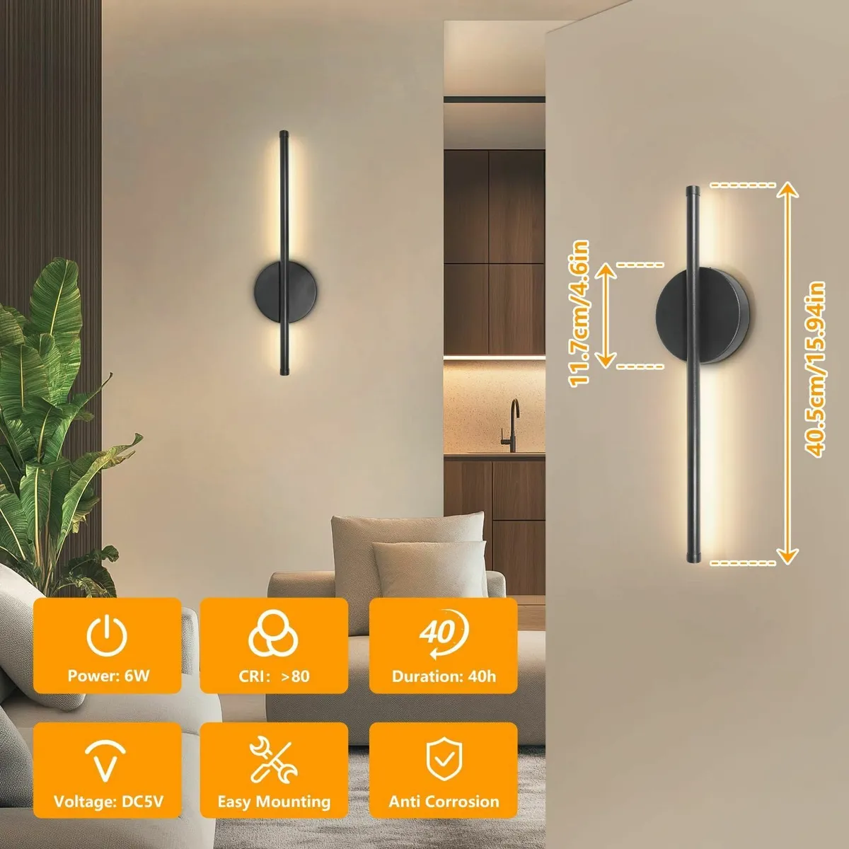 Rechargeable Wall Lights Battery Operated 3 Color - Image 4