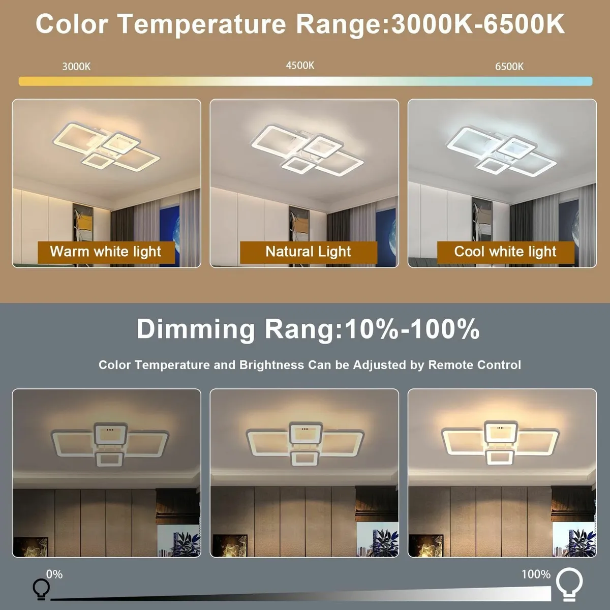 LED Ceiling Light Dimmable 62CM 54W 6075LM - Image 2