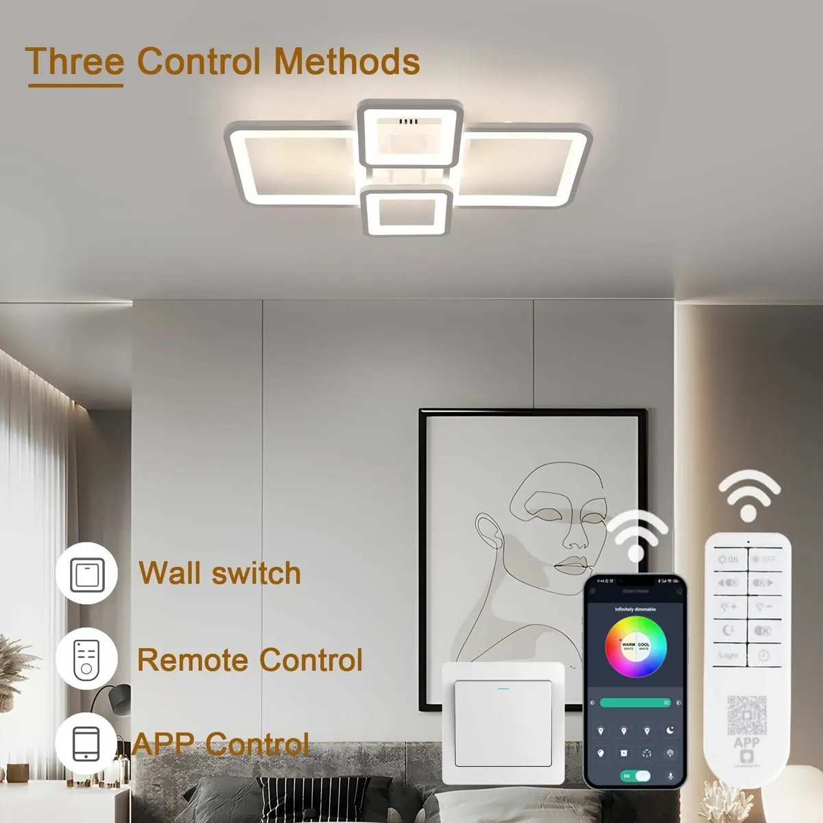 LED Ceiling Light Dimmable 62CM 54W 6075LM - Image 3