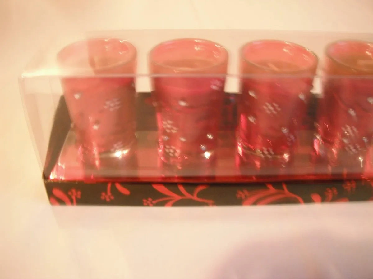 Set of Red Candles in Holders for Sale - Image 2