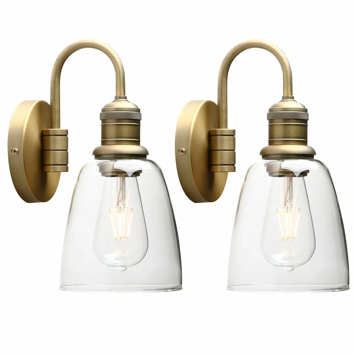 2 Sets of Vintage Elegant Glass Sconce Wall Light - Image 1