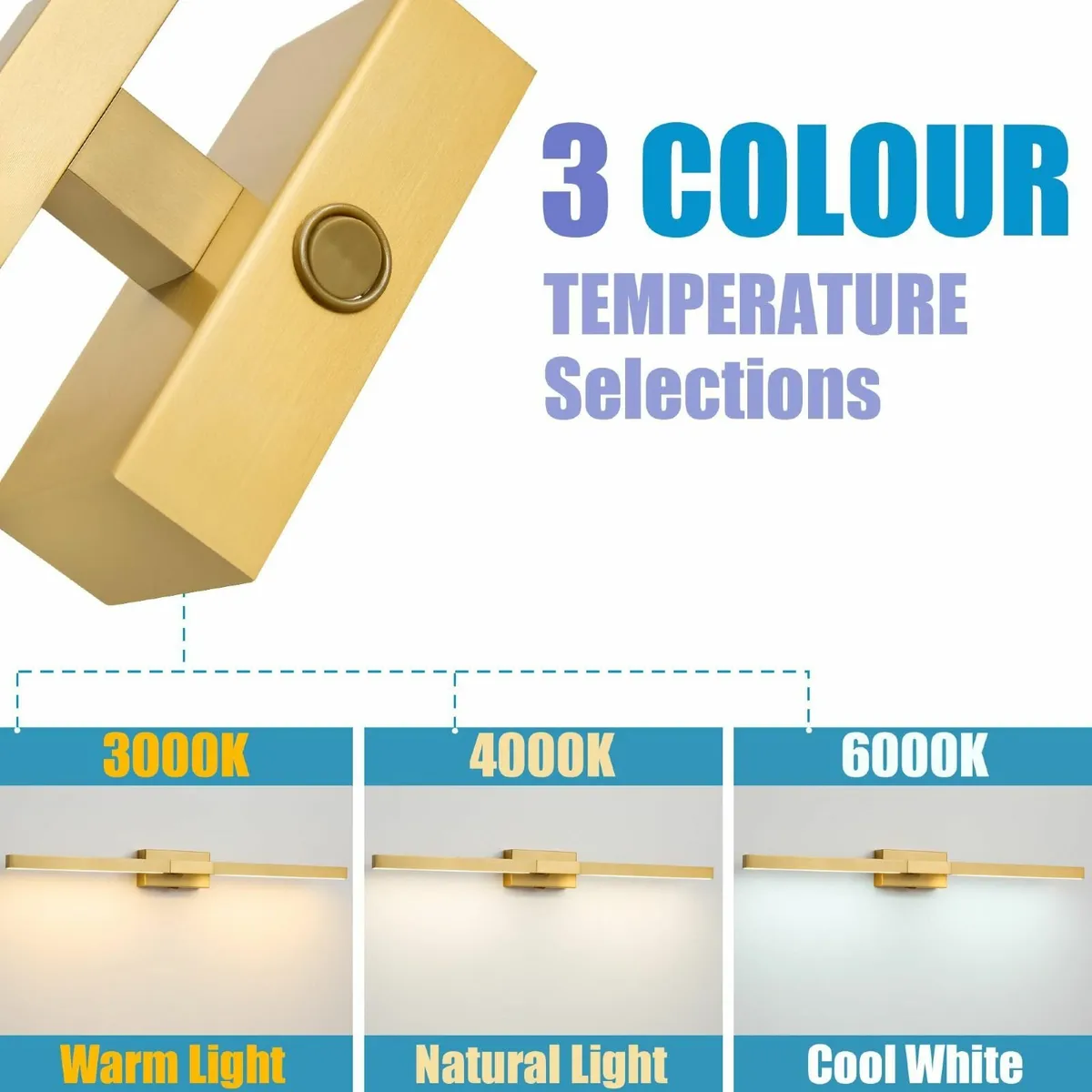 Wall Lights Gold LED Sconce Light 360degrees - Image 4