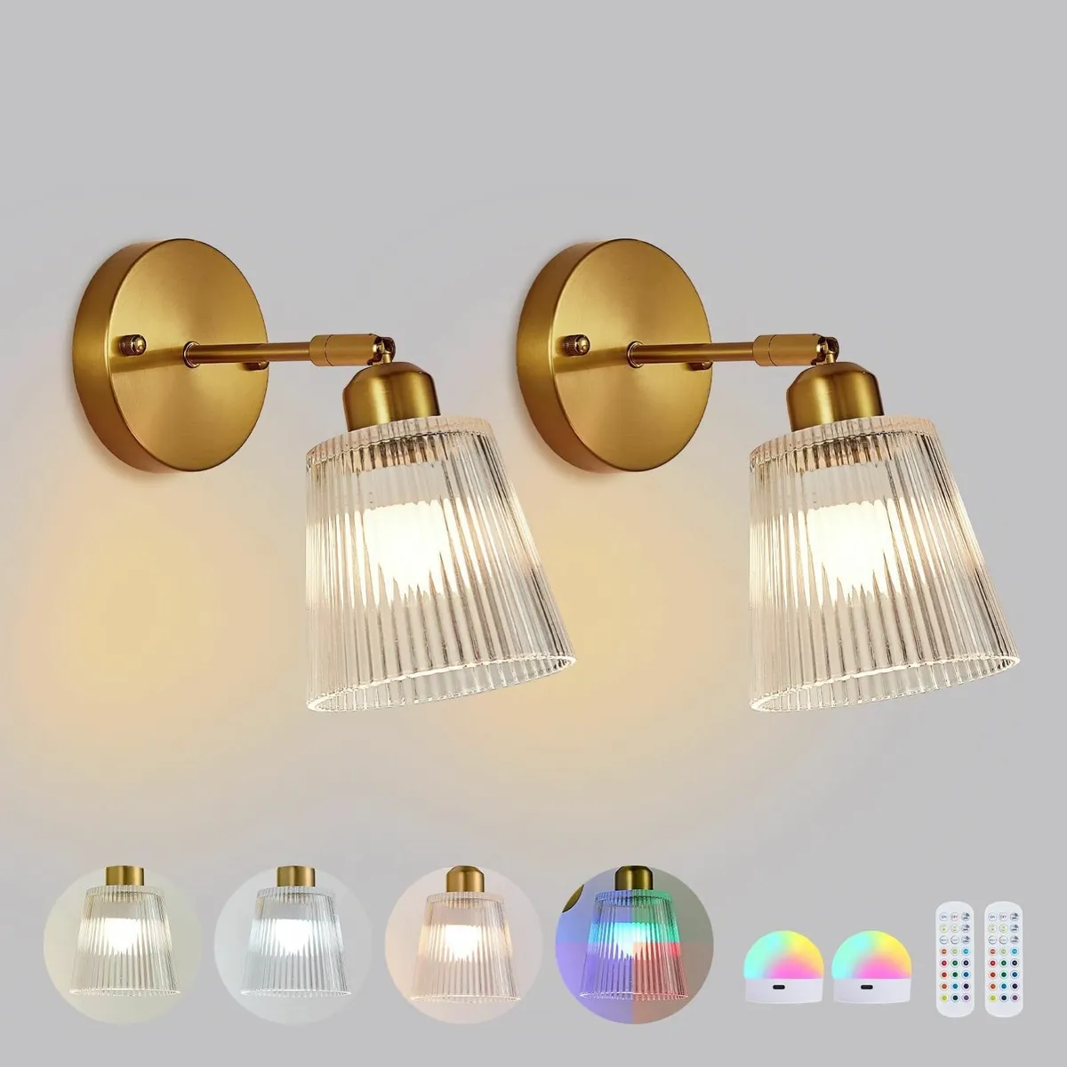 Vintage Battery Operated Wall Sconces Set of Two - Image 1