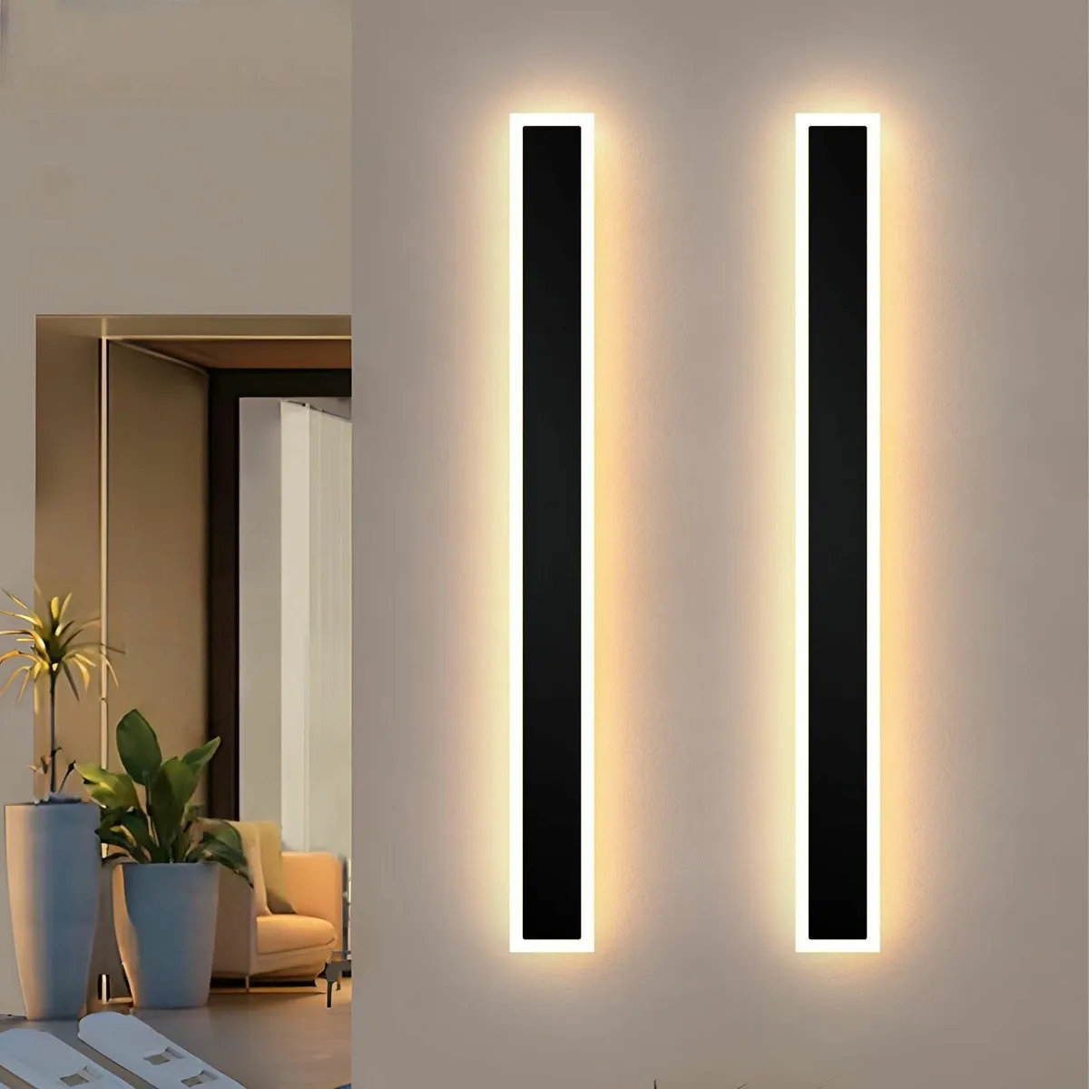 2 Pack 60CM Modern Led Outdoor Wall Light - Image 1