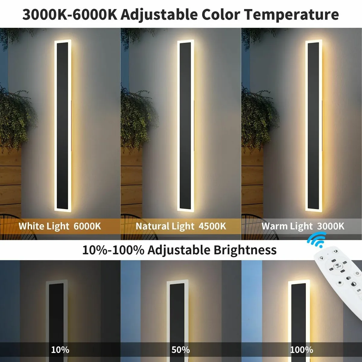2 Pack 60CM Modern Led Outdoor Wall Light - Image 3