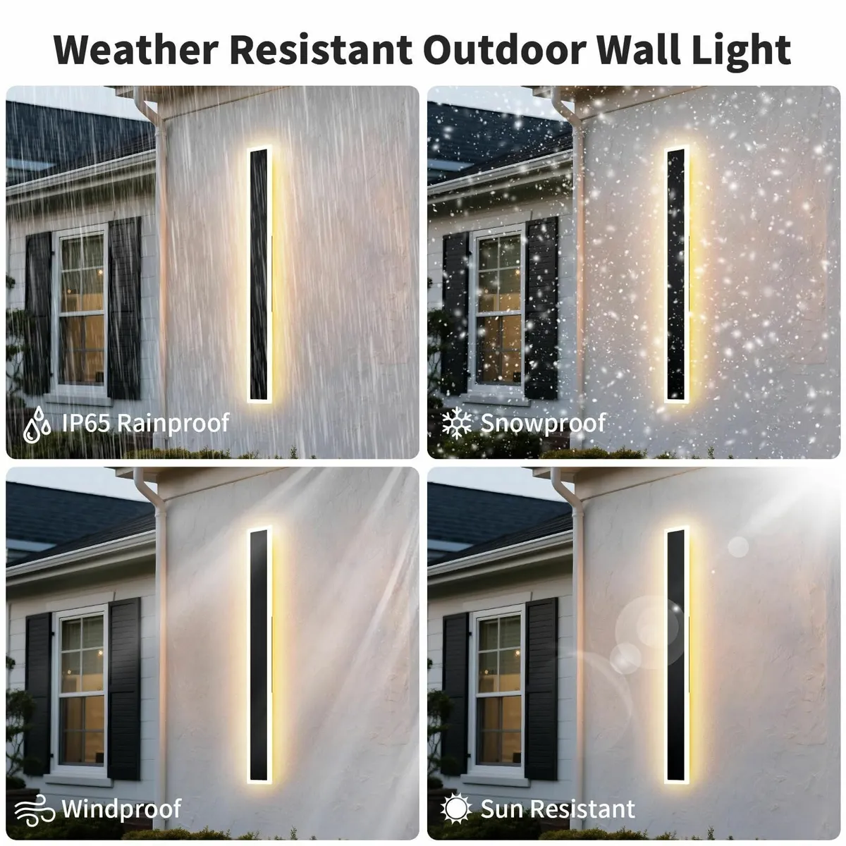2 Pack 60CM Modern Led Outdoor Wall Light - Image 4