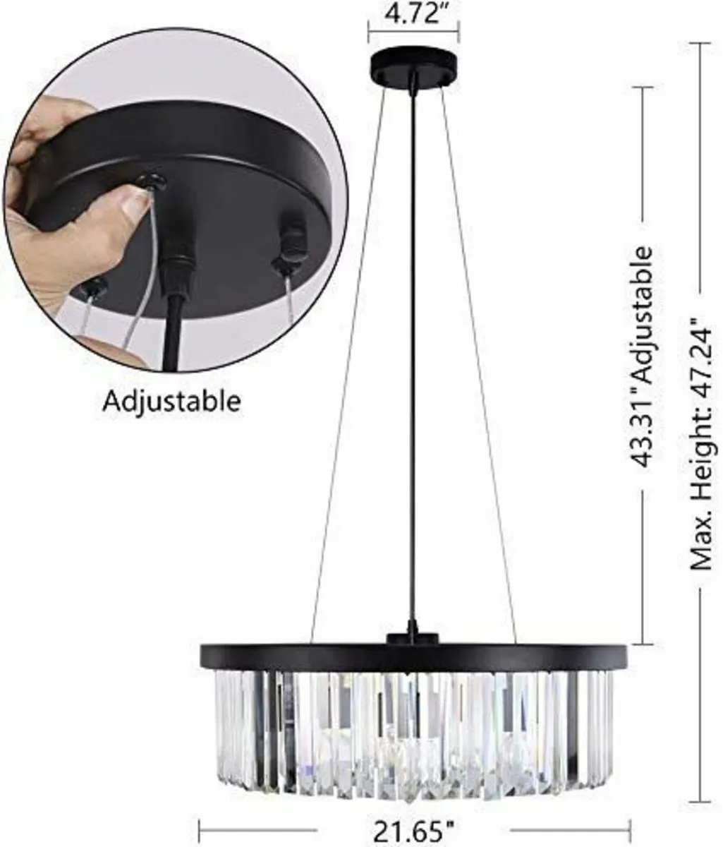 Crystal Chandelier for Foyer Dining Room 6 Lights - Image 2