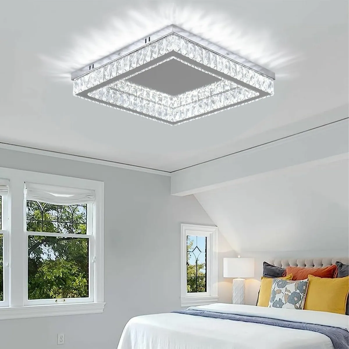 Modern Square Crystal LED Ceiling Lights 17.7 - Image 2