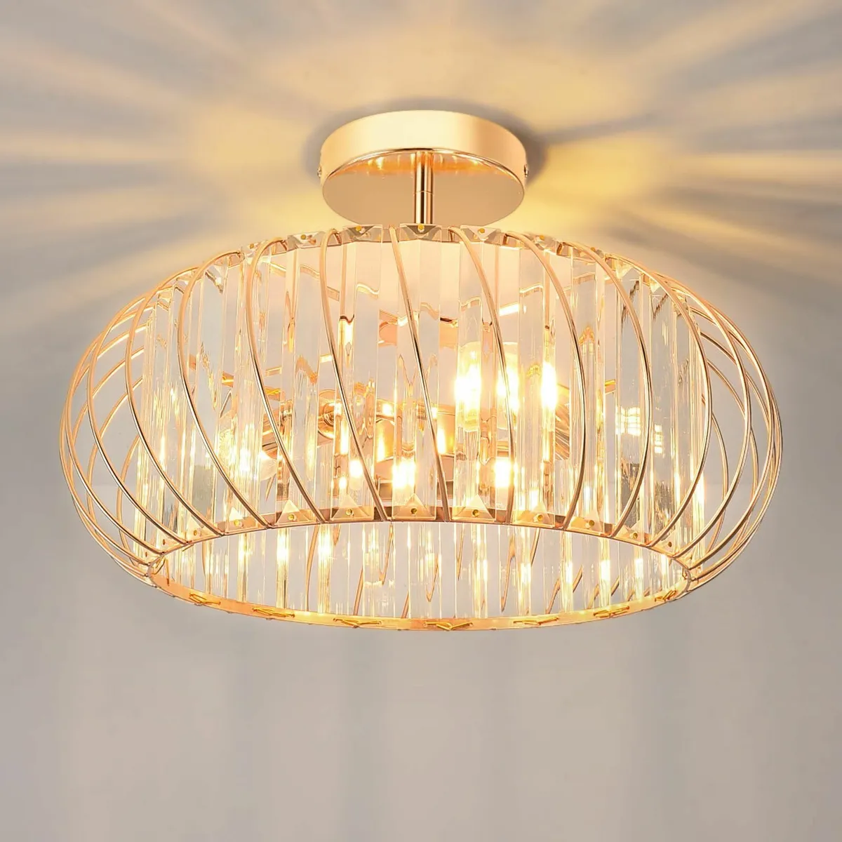 Gold Chandelier Light Shade Ceiling Lights Living - Image 1