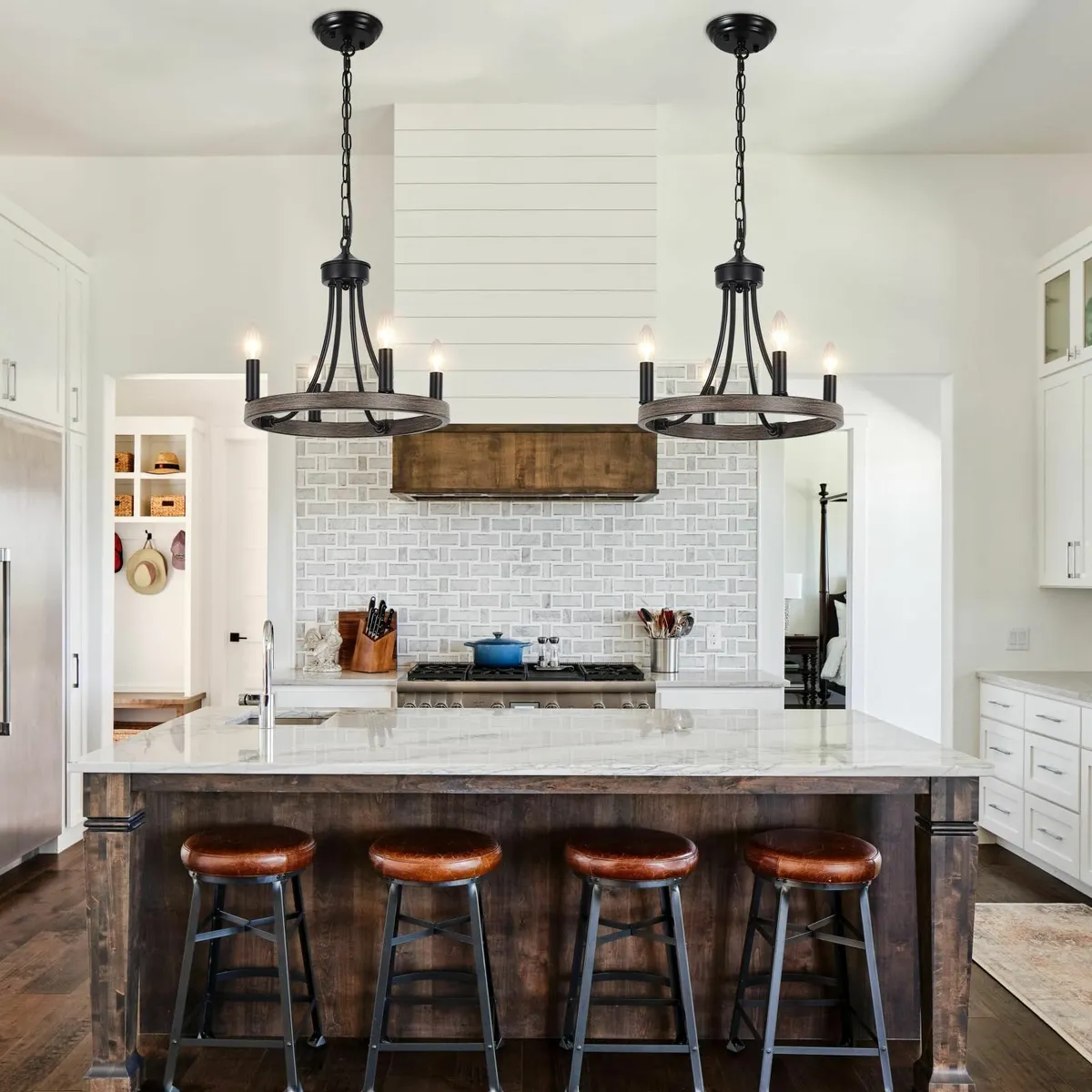 Black Chandelier 4 Lights Chandeliers Ceiling - Image 3