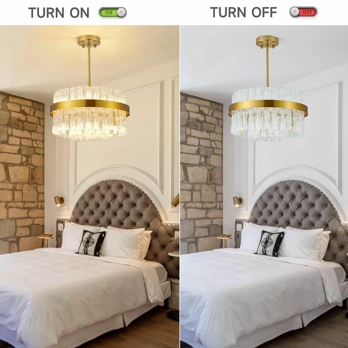 Gold Crystal Chandeliers Flush Mount Ceiling - Image 2