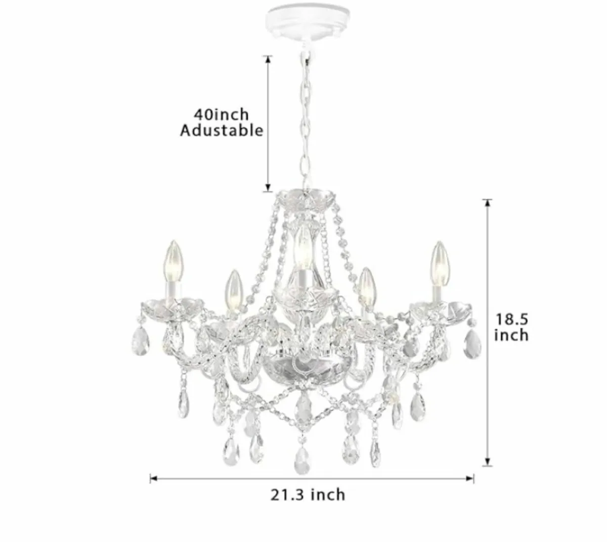 Crystal Chandelier Hanging Pendant Light Fixture - Image 4