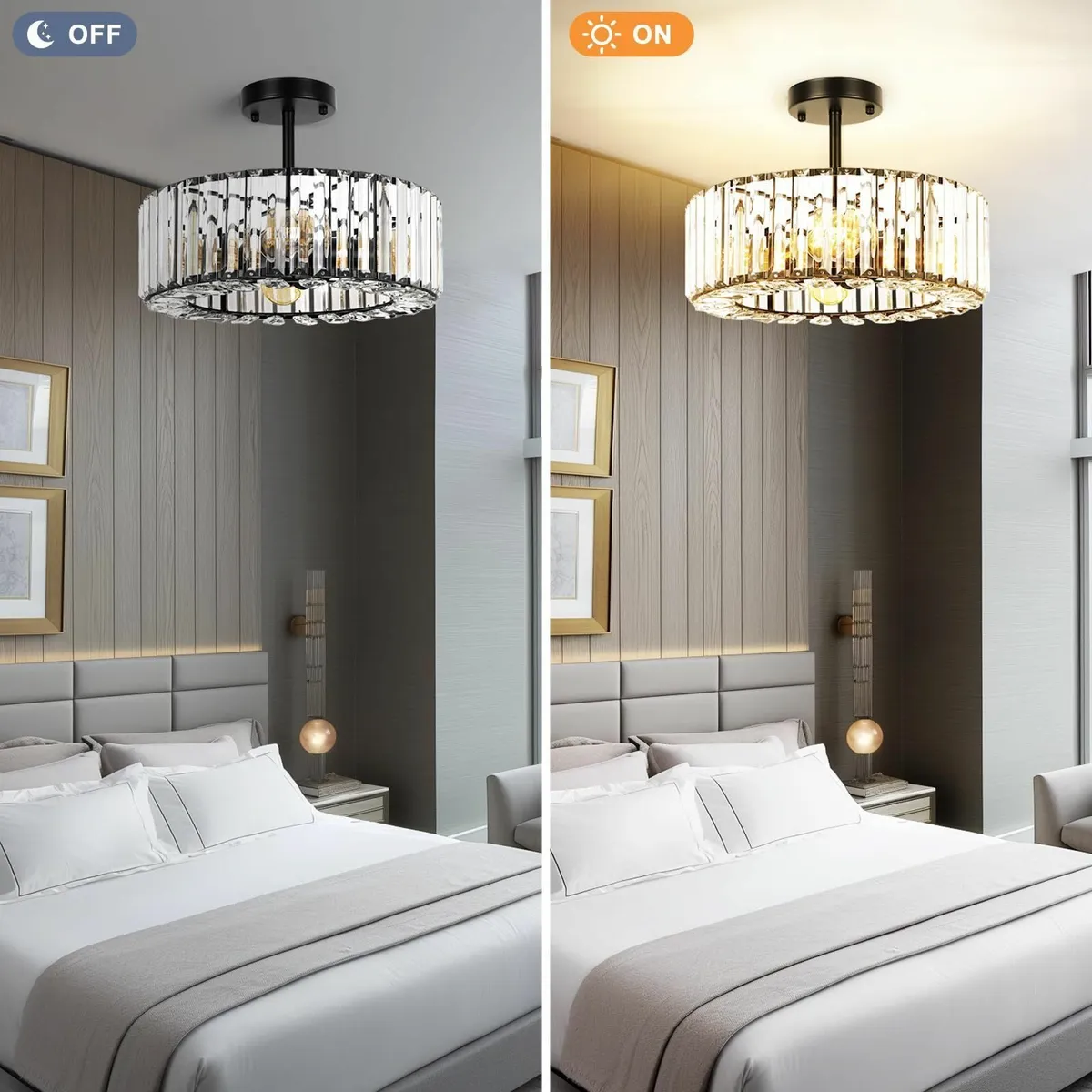 Modern Crystal Ceiling Lights Fixture 4-Lights - Image 3