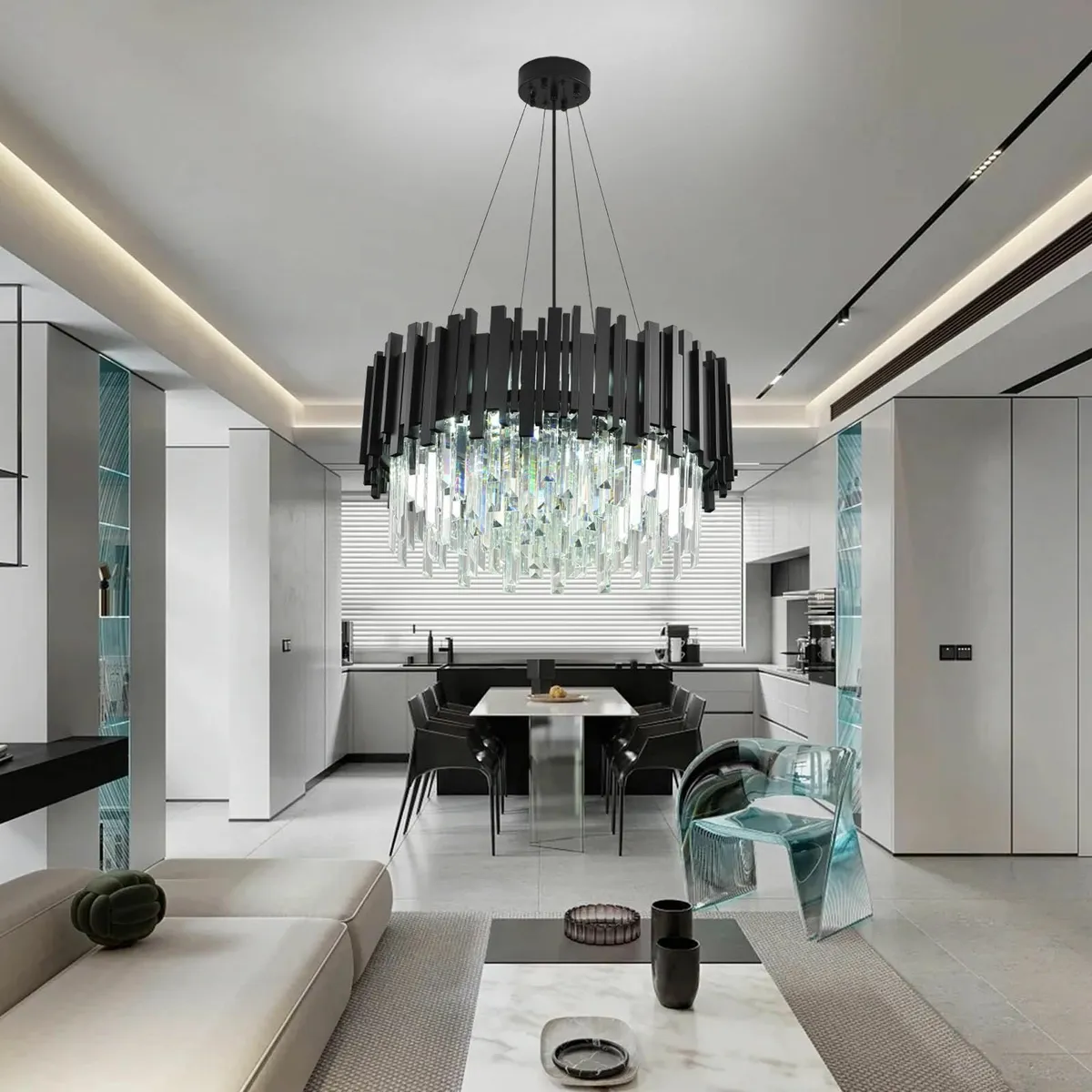 Luxury E14 Crystal Chandelier 2 in 1 Chandeliers - Image 3