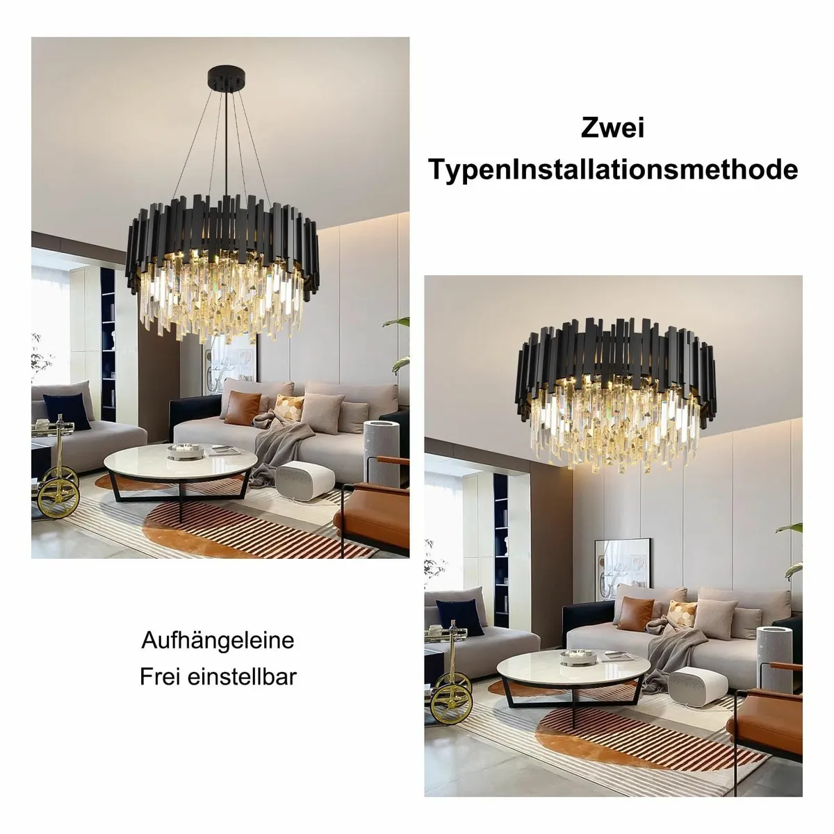 Luxury E14 Crystal Chandelier 2 in 1 Chandeliers - Image 4