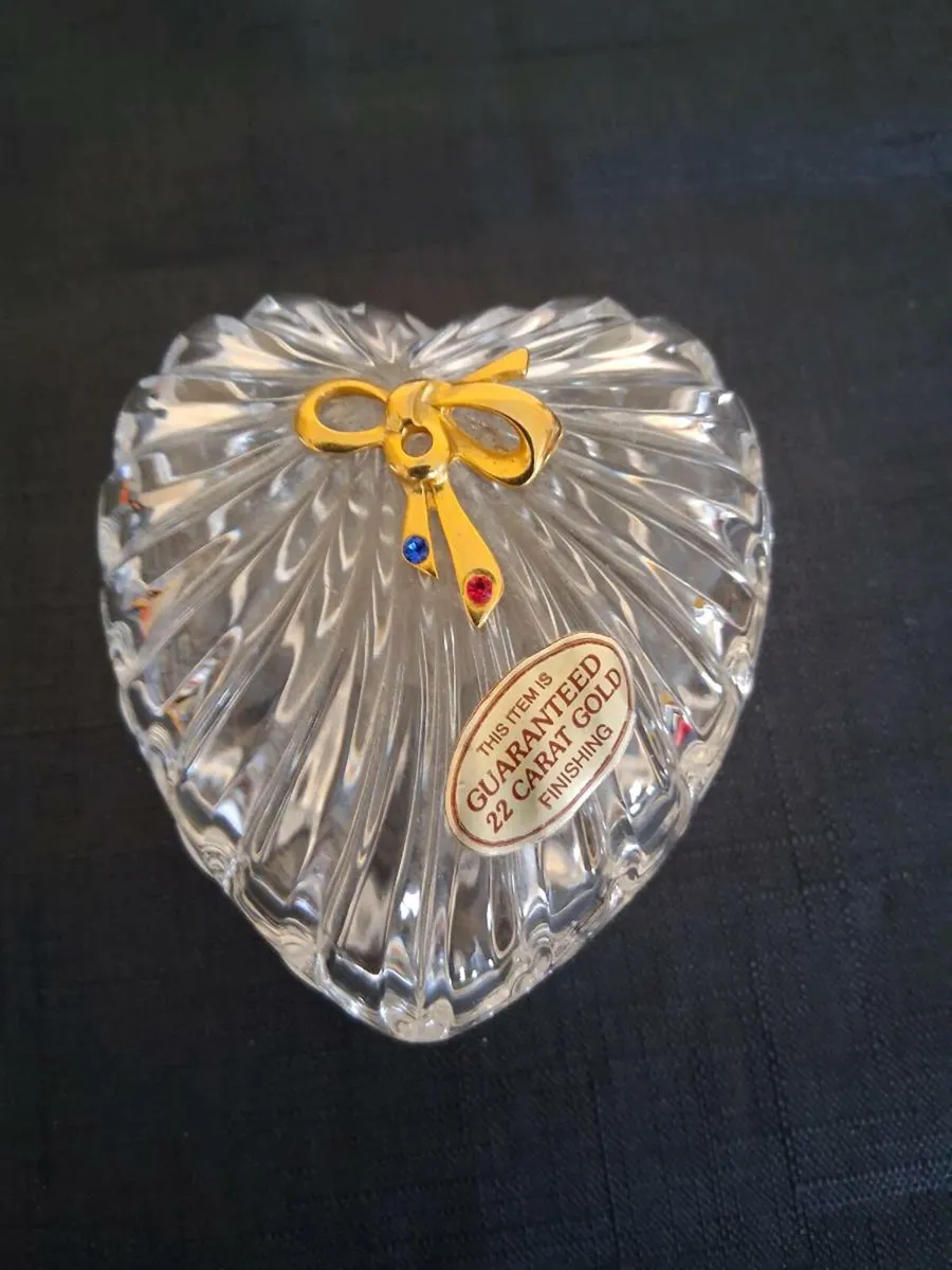 Crystal Heart Shaped Trinket Dish - Image 1