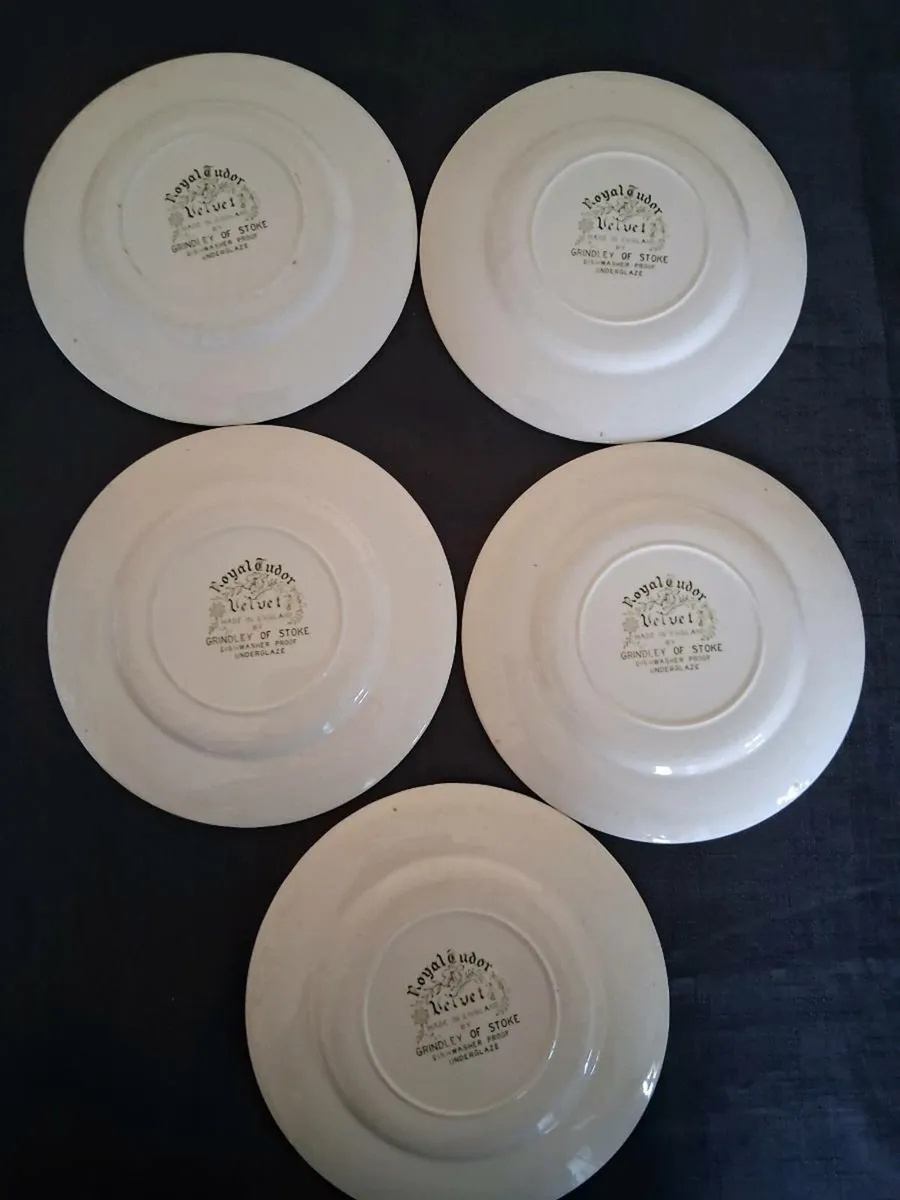 5 Royal Tudor Velvet Plates - Image 2