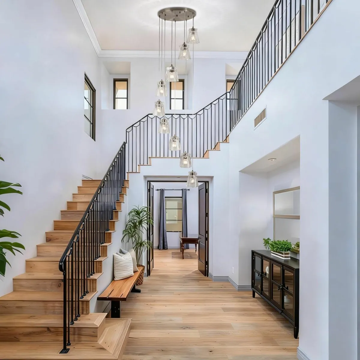 Long Chandelier for High Ceilings Modern Crystal - Image 3