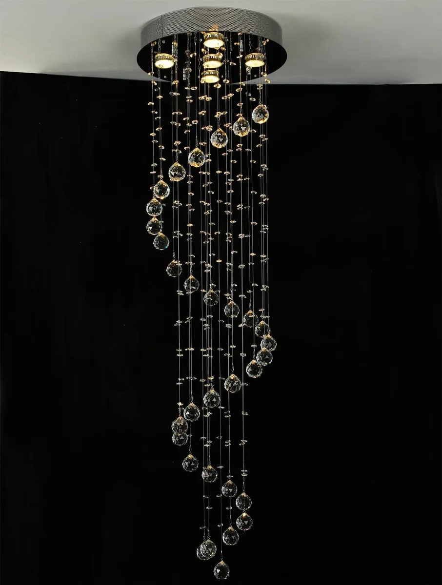 Villa Staircase Chandelier - Crystal Hanging Lamp - Image 1