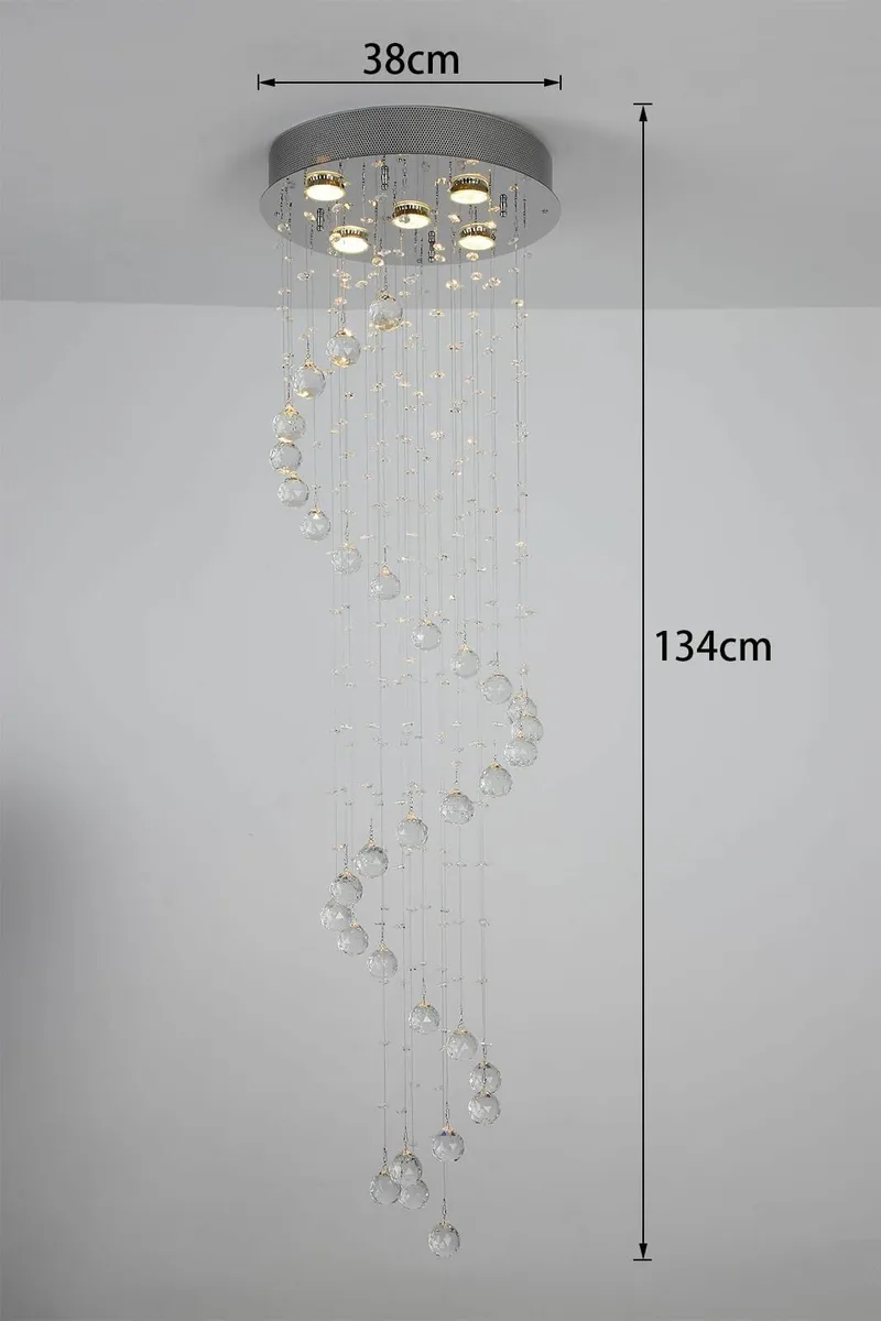 Villa Staircase Chandelier - Crystal Hanging Lamp - Image 3