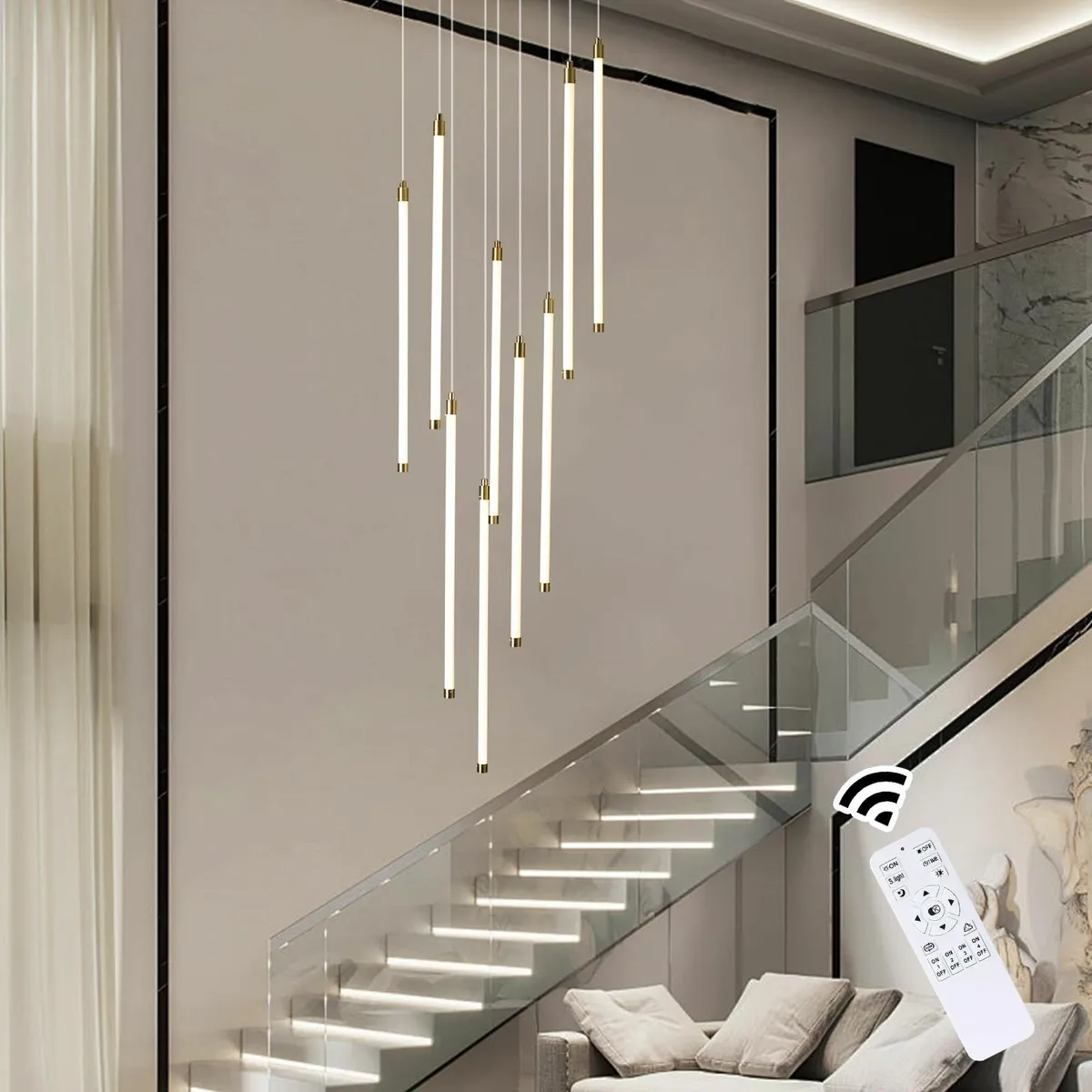 Modern LED Chandelier for Villa Staircase 2.5m - Image 1