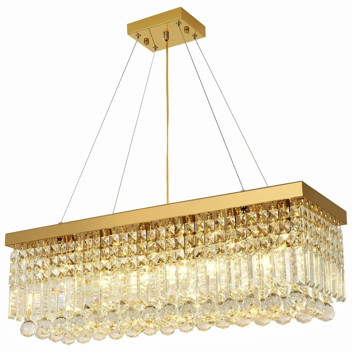 Modern Crystal Gold Chandelier Pendant Light - Image 1