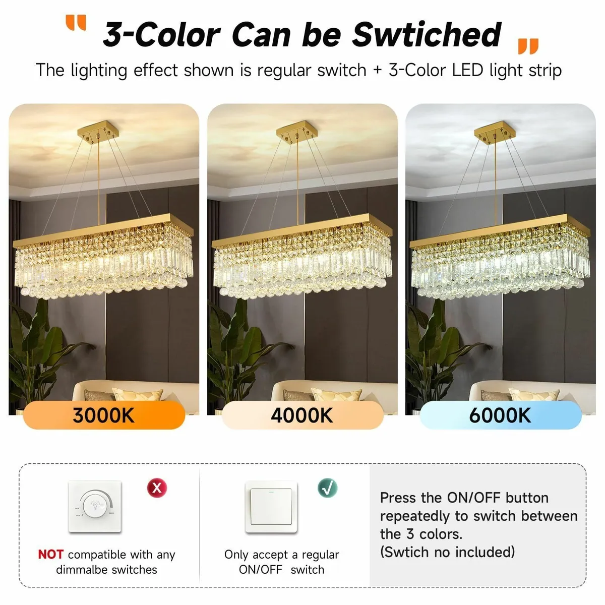 Modern Crystal Gold Chandelier Pendant Light - Image 4