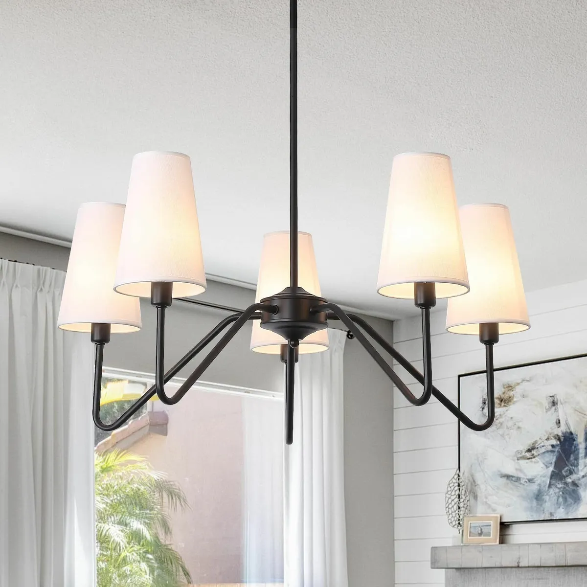 Modern Black Chandelier 5-Light Pendant Light - Image 1