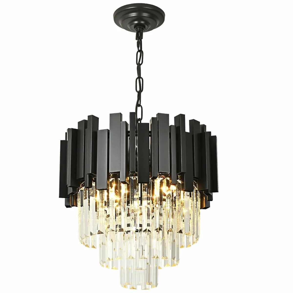 Modern Crystal Chandelier Black Pendant Light - Image 4