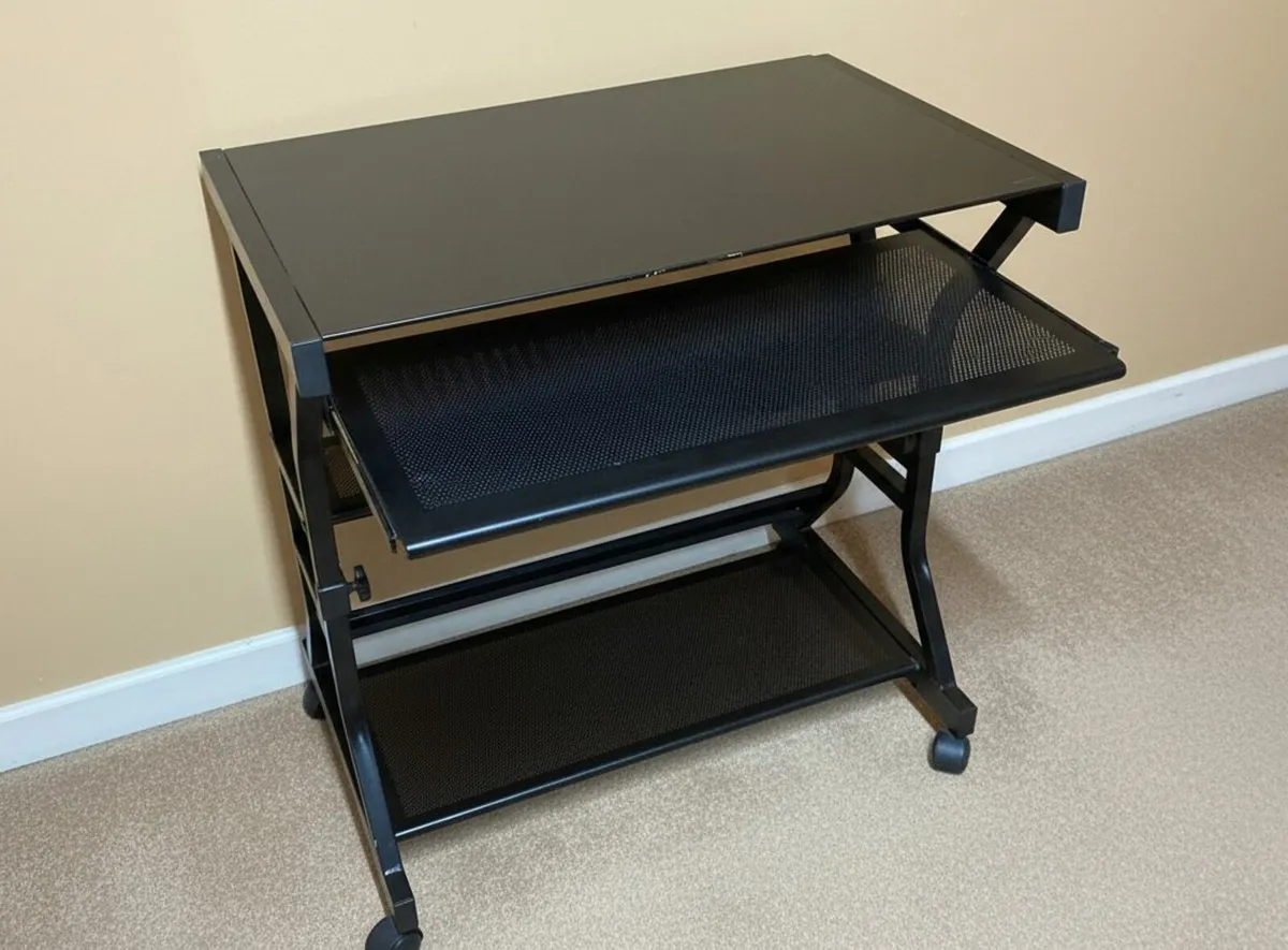 Compact Computer Desk with Glass Top - Image 3