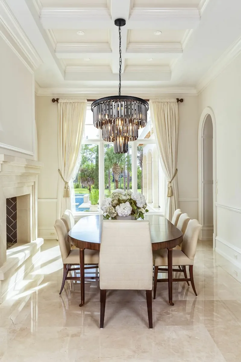 20inch Smoked Black Crystal Chandelier 3-Tier - Image 4