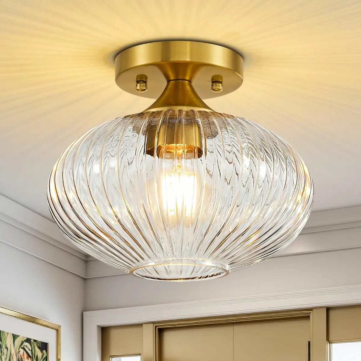 Ceiling Lights 9.45'' Gold Chandeliers Light - Image 1