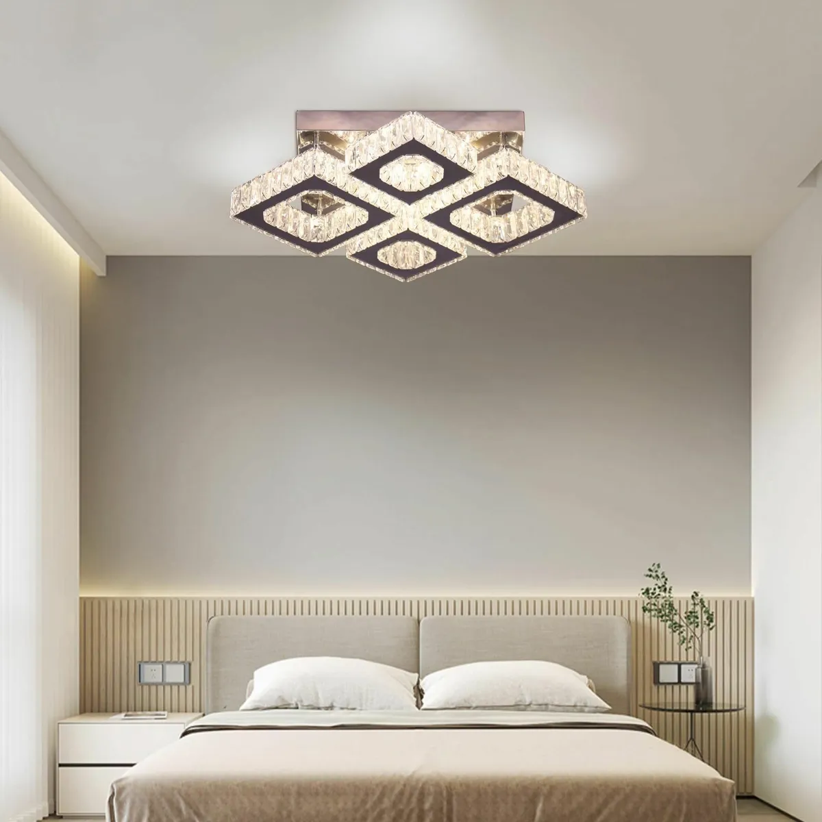 22 Square Crystal Ceiling Light Modern 4 Lights - Image 4