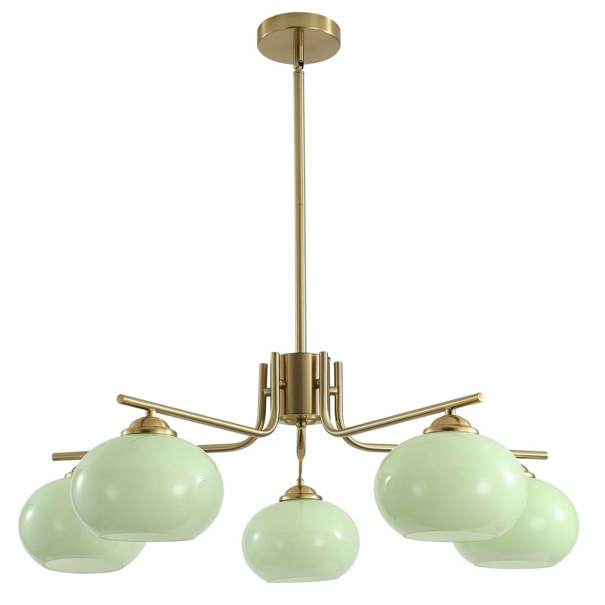 Lighting Green Glass Pendant Light 5 Lights Large - Image 1