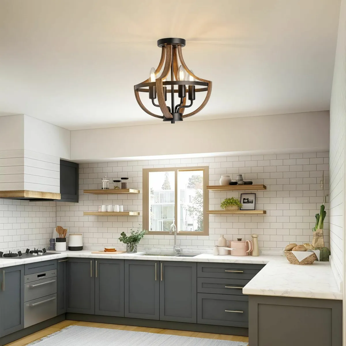 Farmhouse Vintage Chandelier Pendant Light for - Image 4