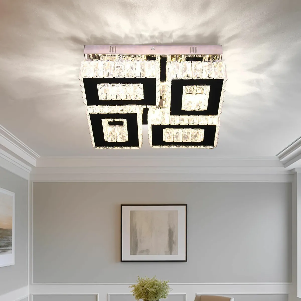 LED Crystal Ceiling Light Square Chandelier - Image 1