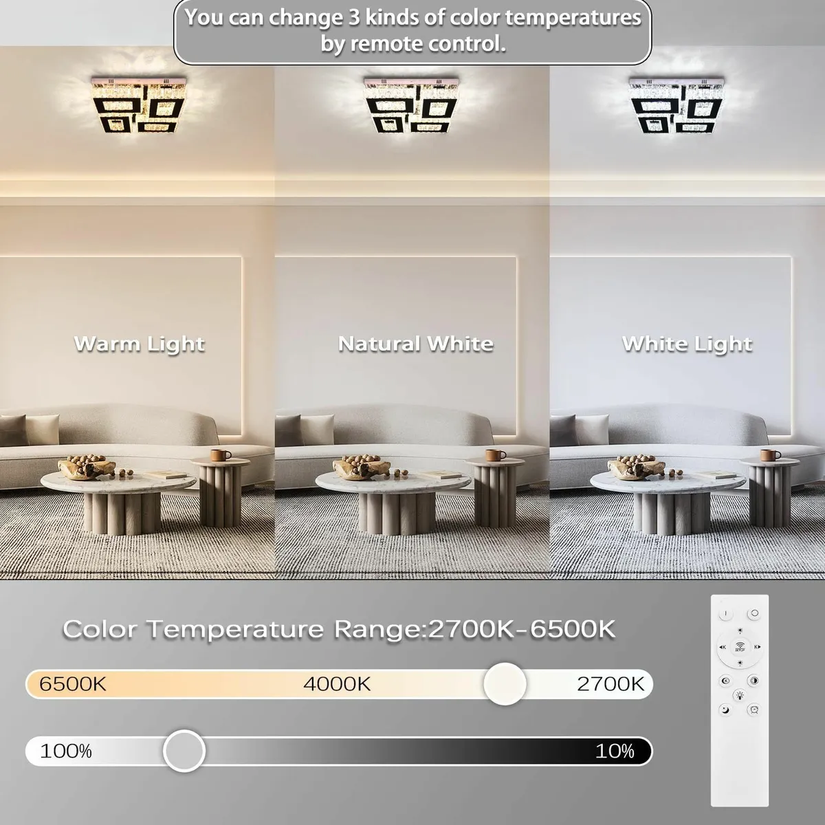 LED Crystal Ceiling Light Square Chandelier - Image 2