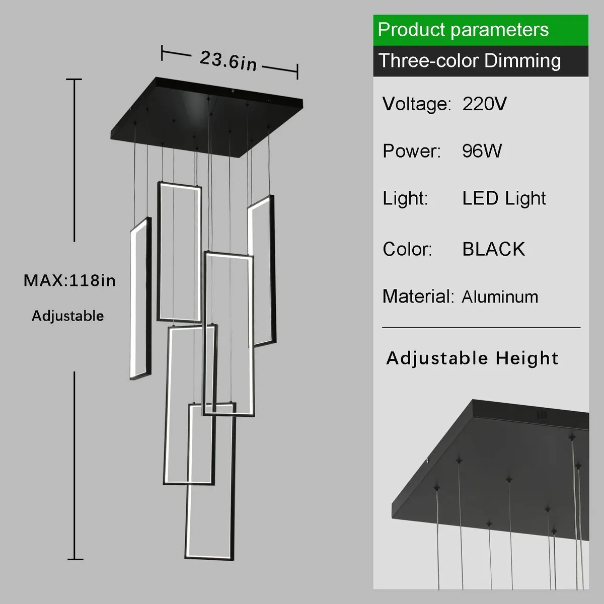 Adjustable Staircase Led Pendant Light Modern - Image 2