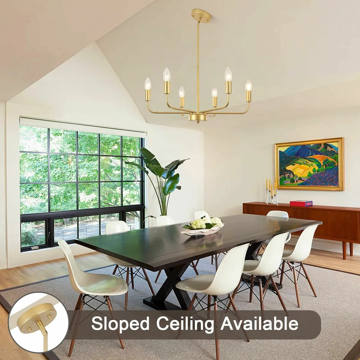 Gold Chandelier 6 Lights Modern Chandeliers - Image 2