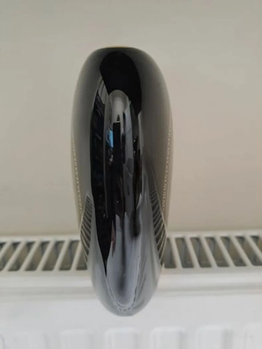 Flat oval vase cobalt blue and 24k gold - Image 2