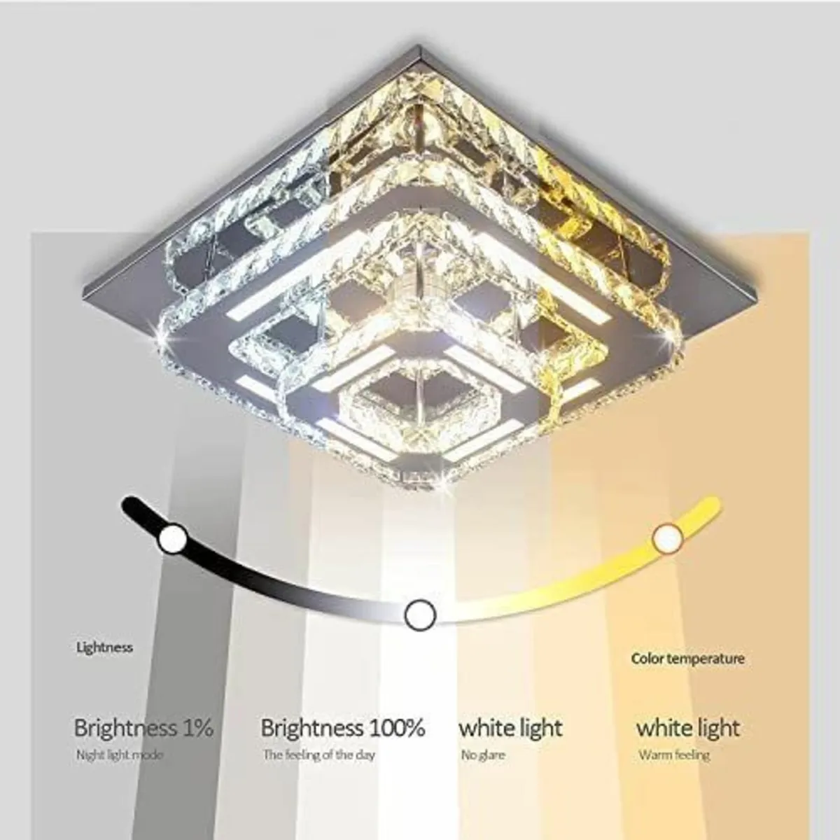 11.8 Modern Crystal Chandelier Dimmable LED - Image 2