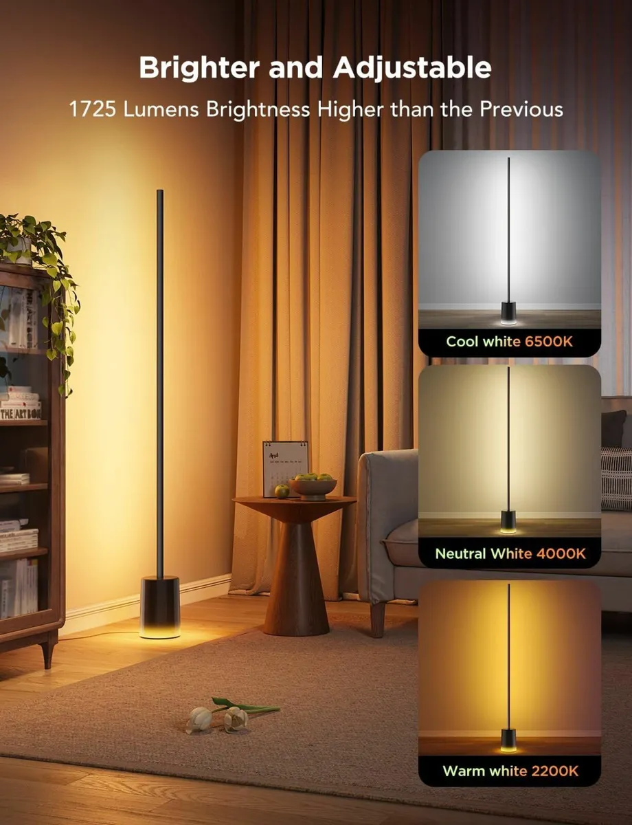 LED Floor Lamp RGBIC Dimmable Standing 152cm Work - Image 4