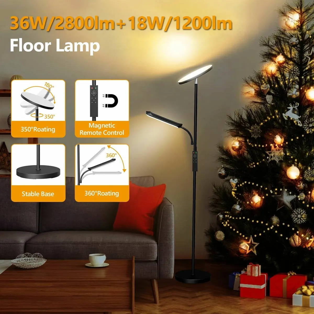 Uplighter Floor Lamp with Reading 2700K-6500K - Image 4