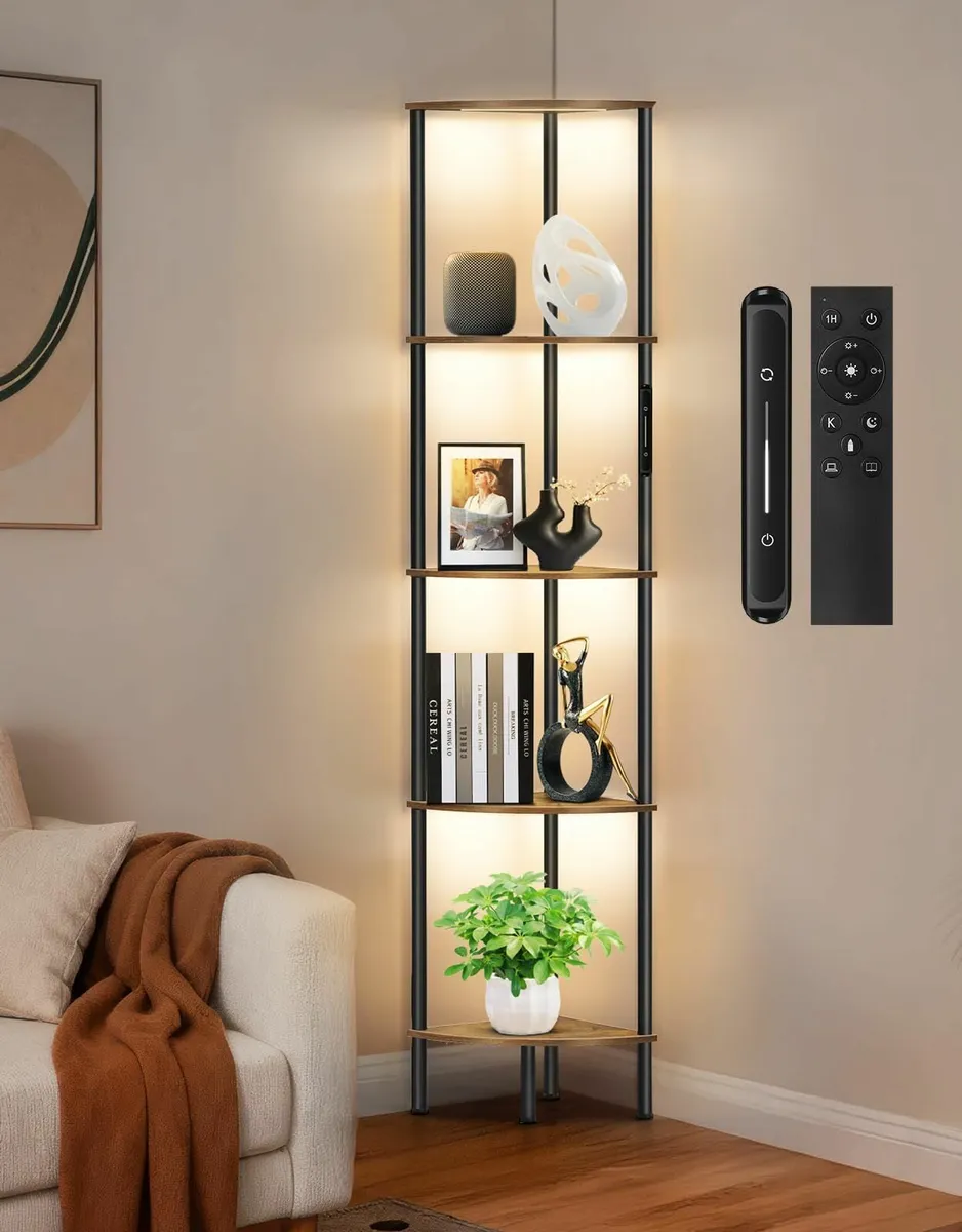 5 Tier Floor Lamp with Shelves LED Light Touch - Image 1
