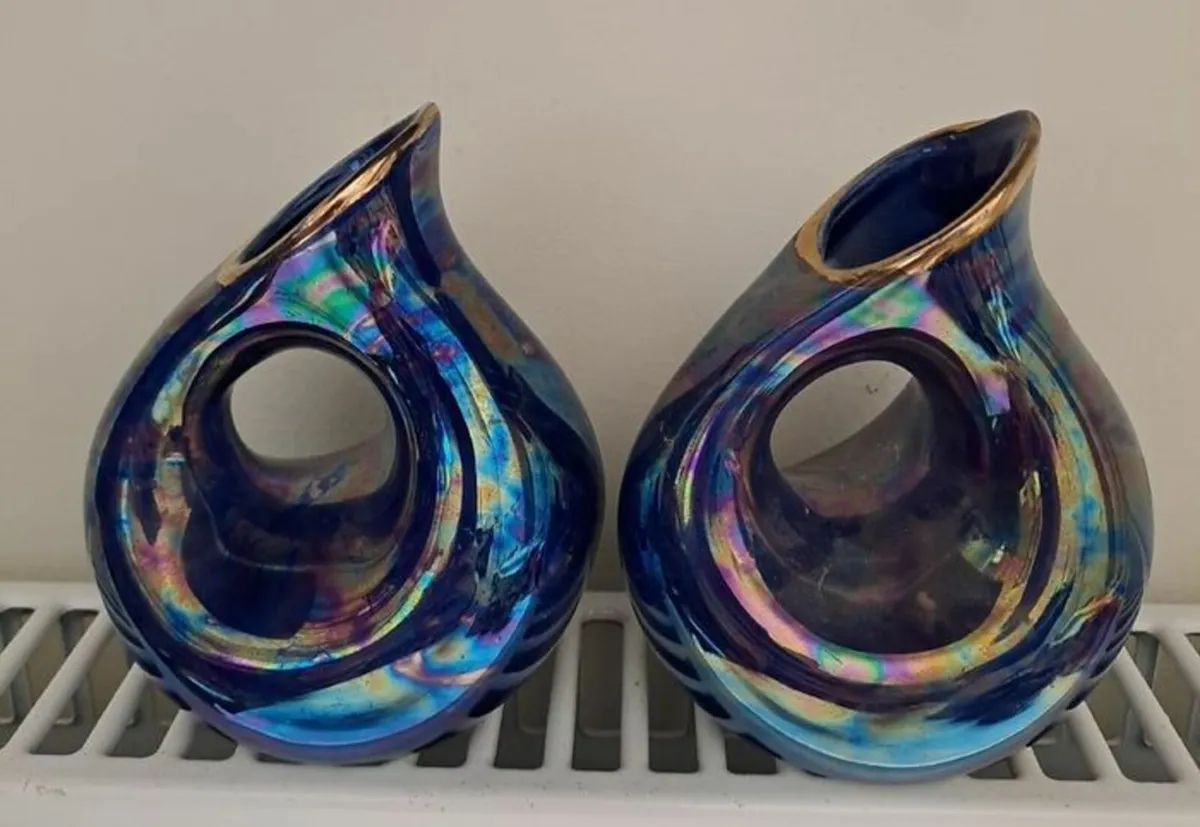 Blue / purple lustre ware Vases - Image 1