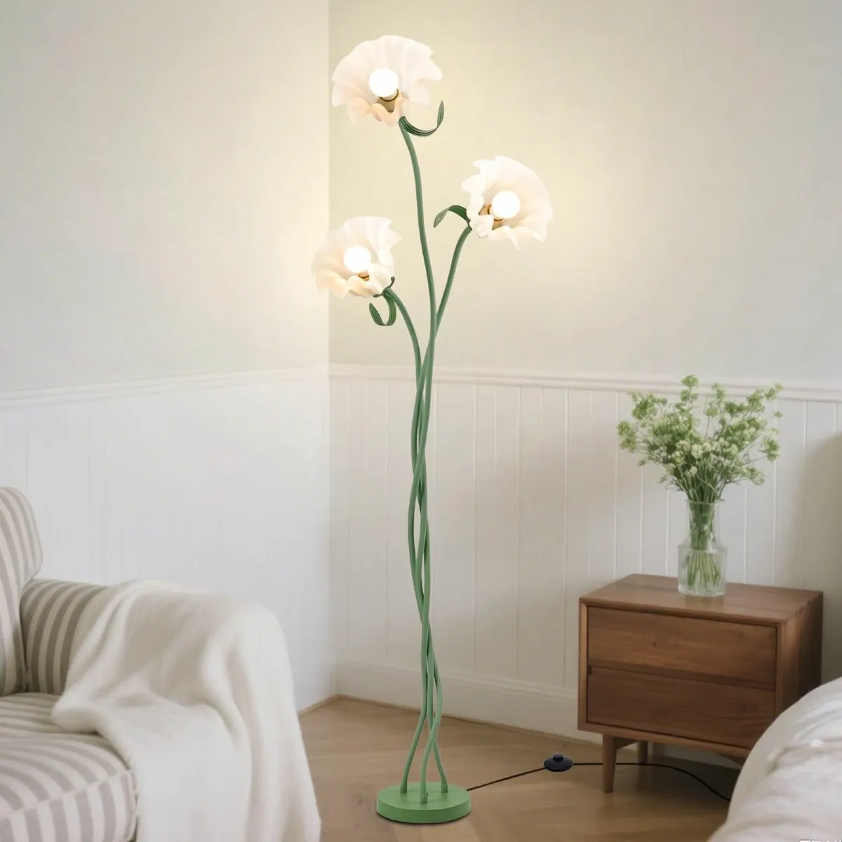 Flower Floor Lamp for Living Room Standing with - Image 1