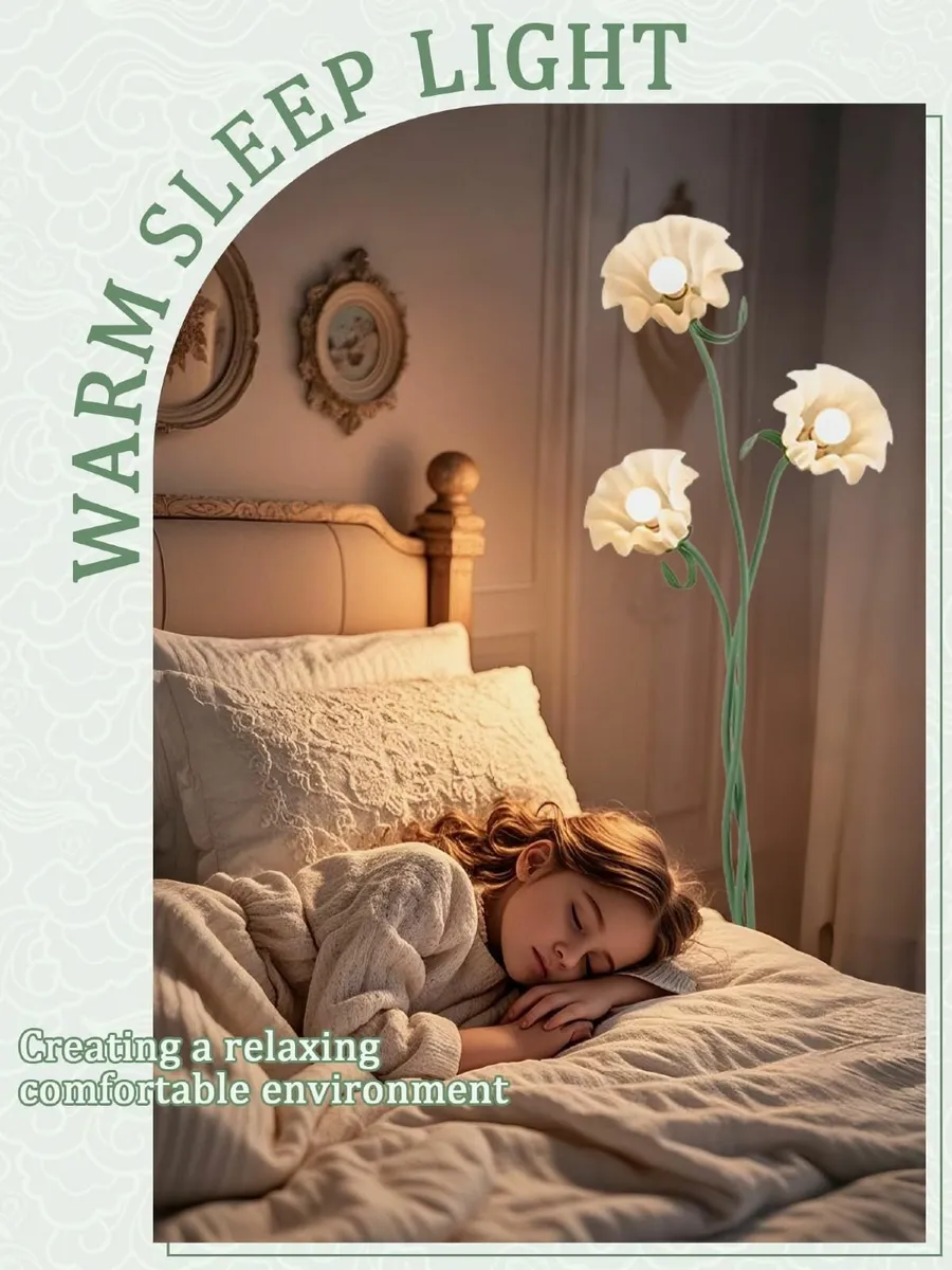 Flower Floor Lamp for Living Room Standing with - Image 2